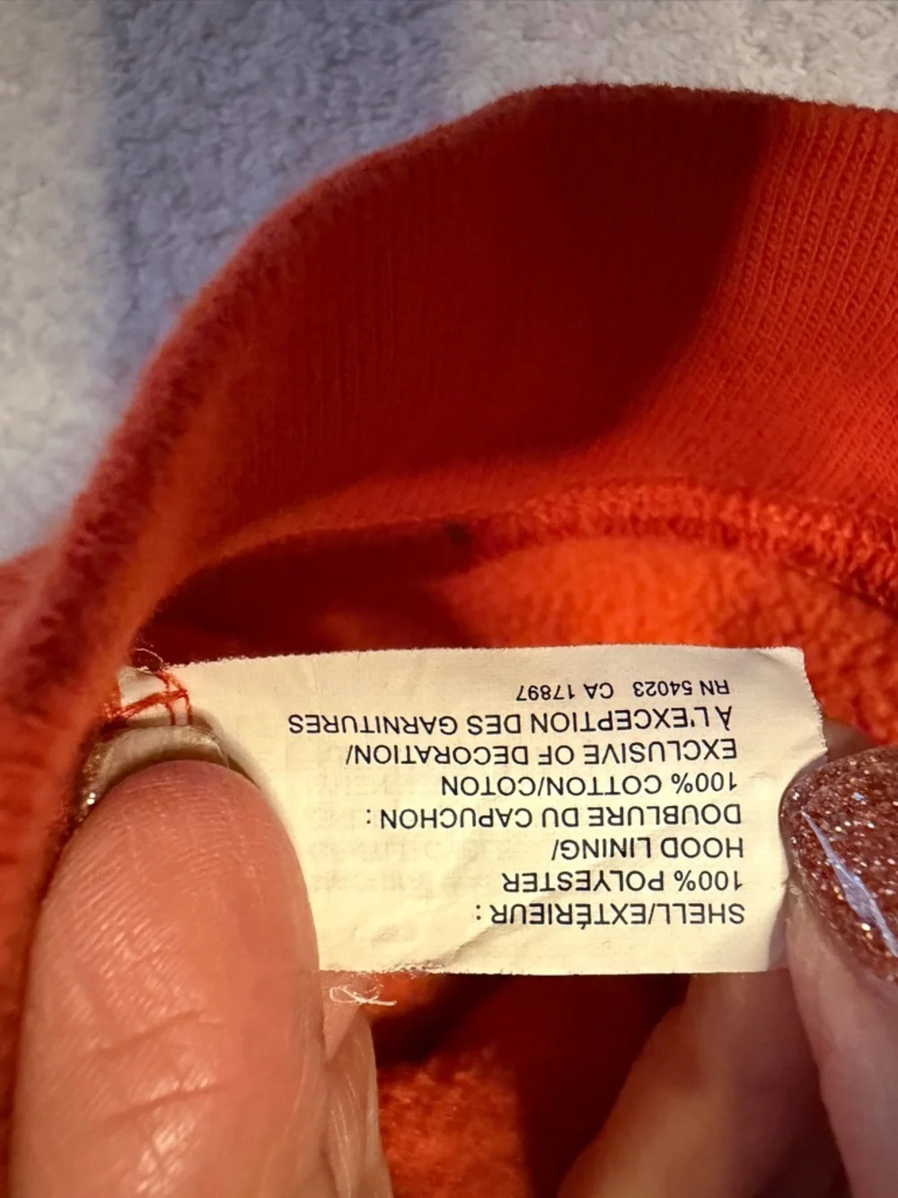GAP Kids Orange Fleece Full Zip Hoodie Embroidered Logo Sweatshirt Jacket Cozy